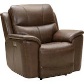 Kaden Power Recliner w/ Lumbar in Jarod Brown Leather